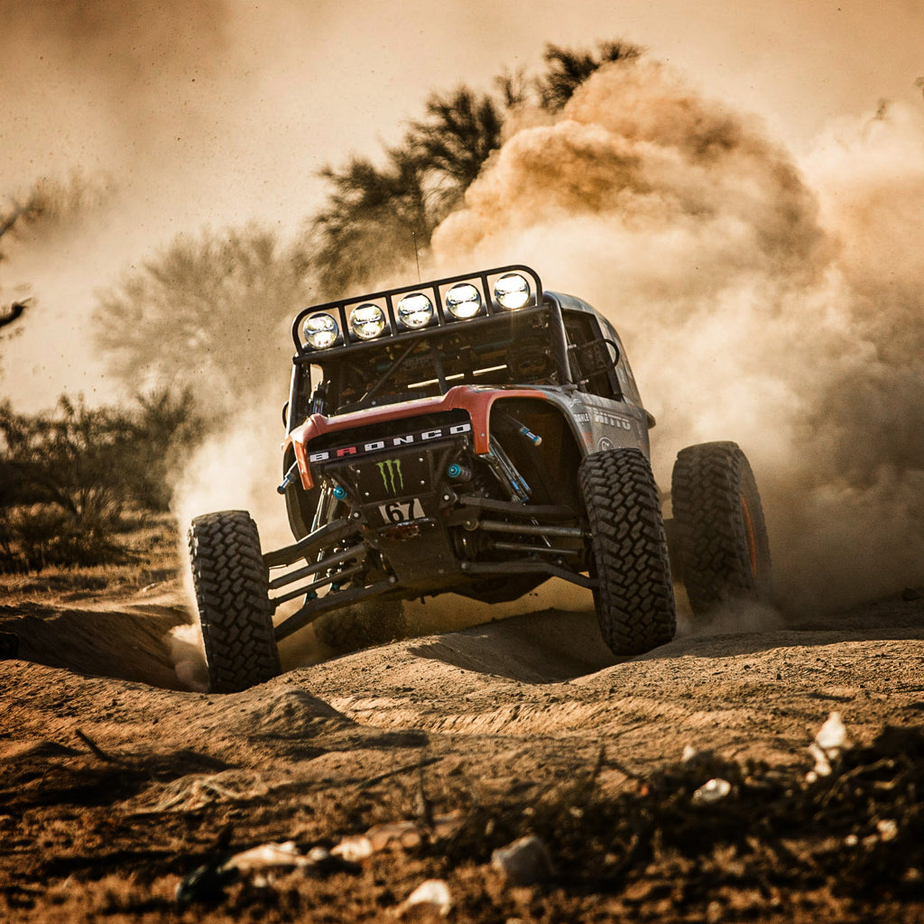 5 Project X FF.70 Lights Mounted on top of Ultra 4 Car