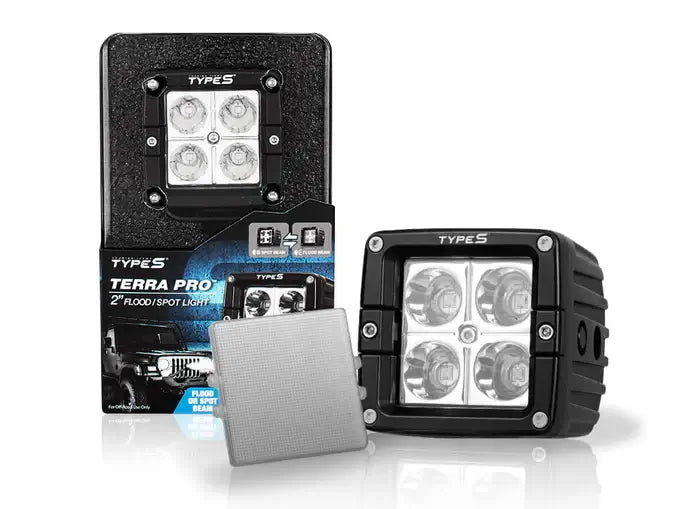 Type S Terra Pro LED lights with packaging on a white background